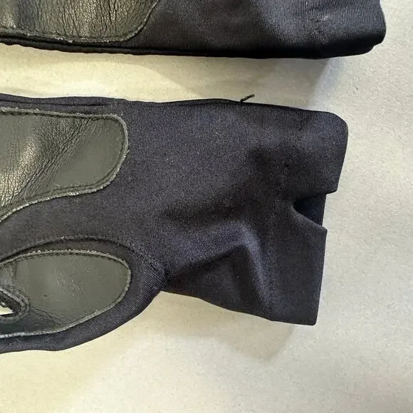Vintage 80s Isotoner black nylon‎ Stretchy driving liner gloves one size - Picture 8 of 11